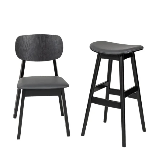 Aithan-Timber-Chair-Black-with-Charcoal_Milos-Bar-Stool-Black-with-Charcoal_Chairforce