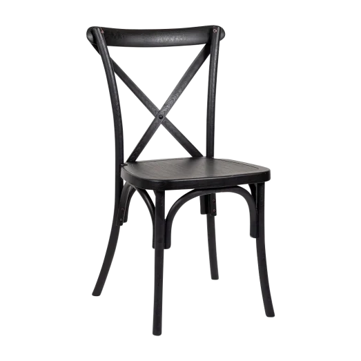 Polypropylene Provincial Crossback Chair with Timber Grain