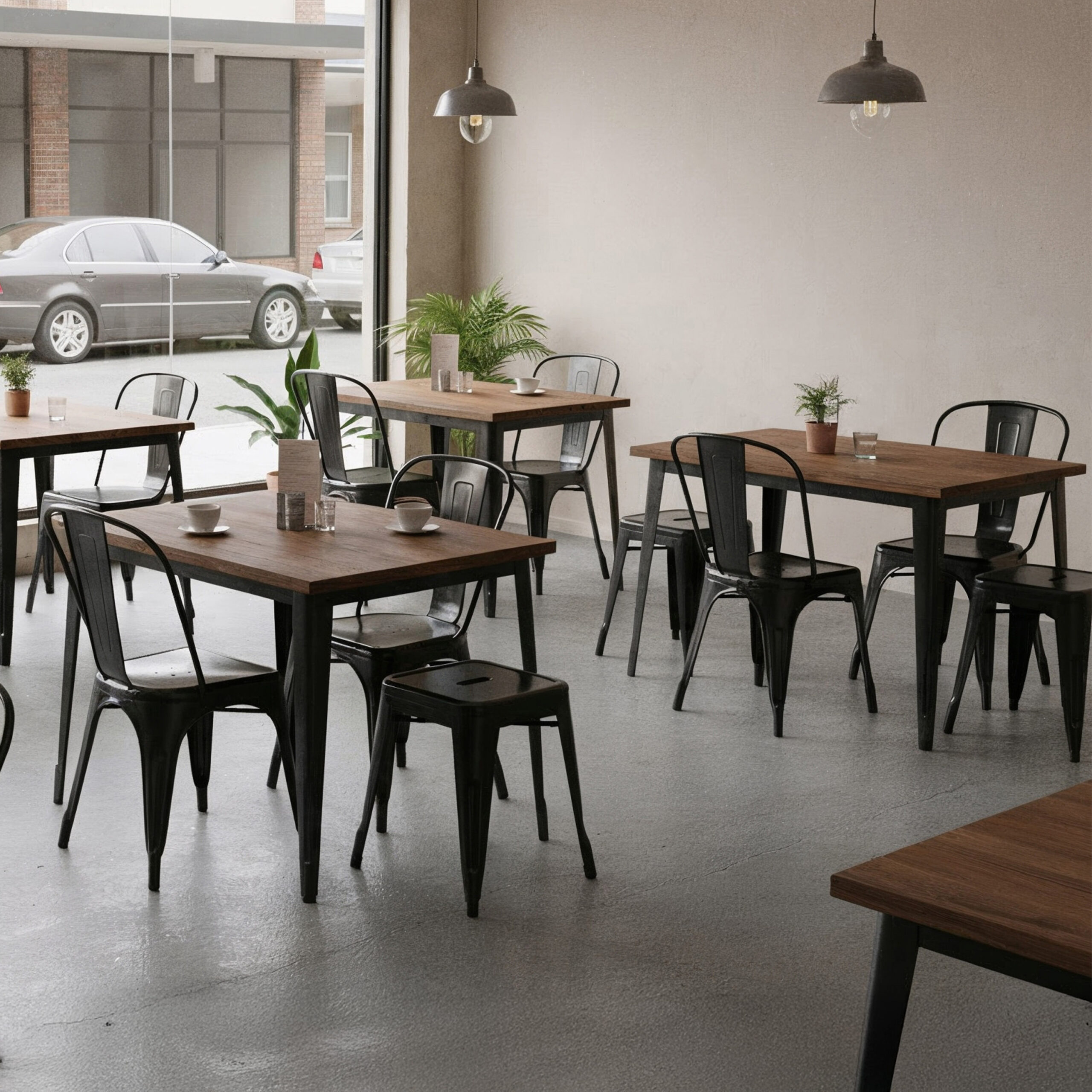 tolix chair stool and table 2 scaled